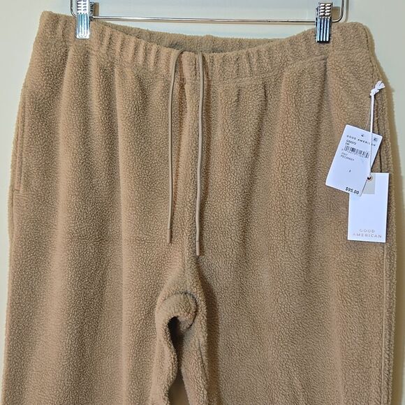 Good American Boyfriend Sherpa Fleece Sweatpants Size 3 Large Cozy Loungewear - Picture 4 of 15